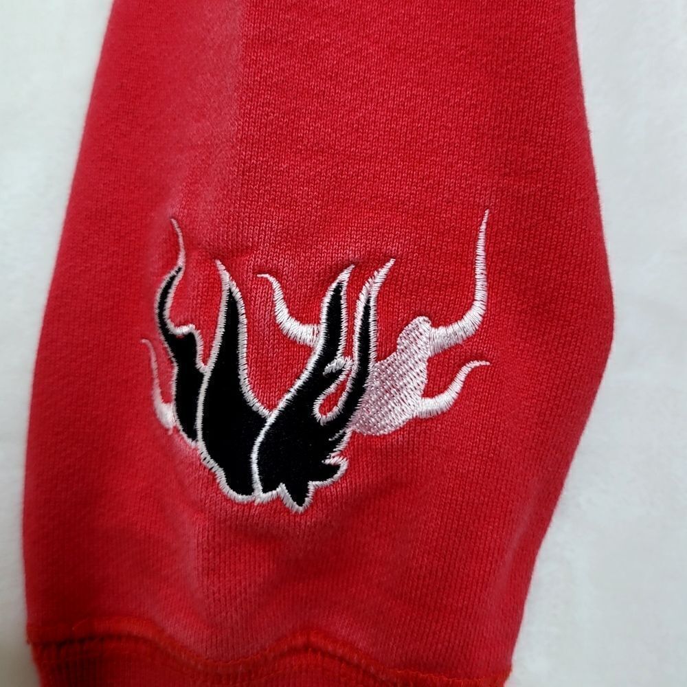 Devil Nut Under Red Flag Burning Embroidered Heav… - image 4